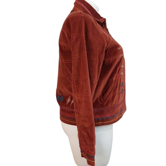 Coldwater Creek Tribal Embroidered Jacket Hippie Boho Sz Petite L - Picture 3 of 9